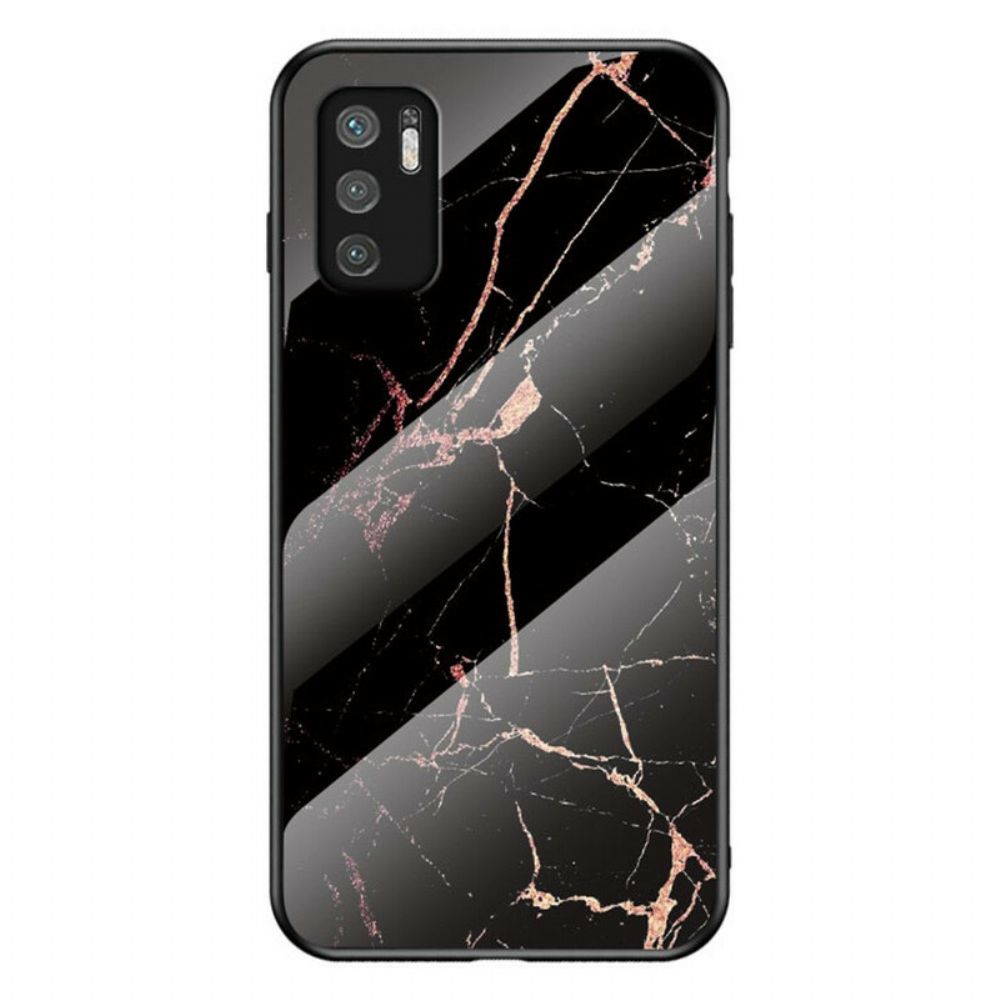 Hoesje voor Xiaomi Redmi Note 10 5G / Poco M3 Pro 5G Marmer Kleuren Gehard Glas