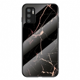 Hoesje voor Xiaomi Redmi Note 10 5G / Poco M3 Pro 5G Marmer Kleuren Gehard Glas