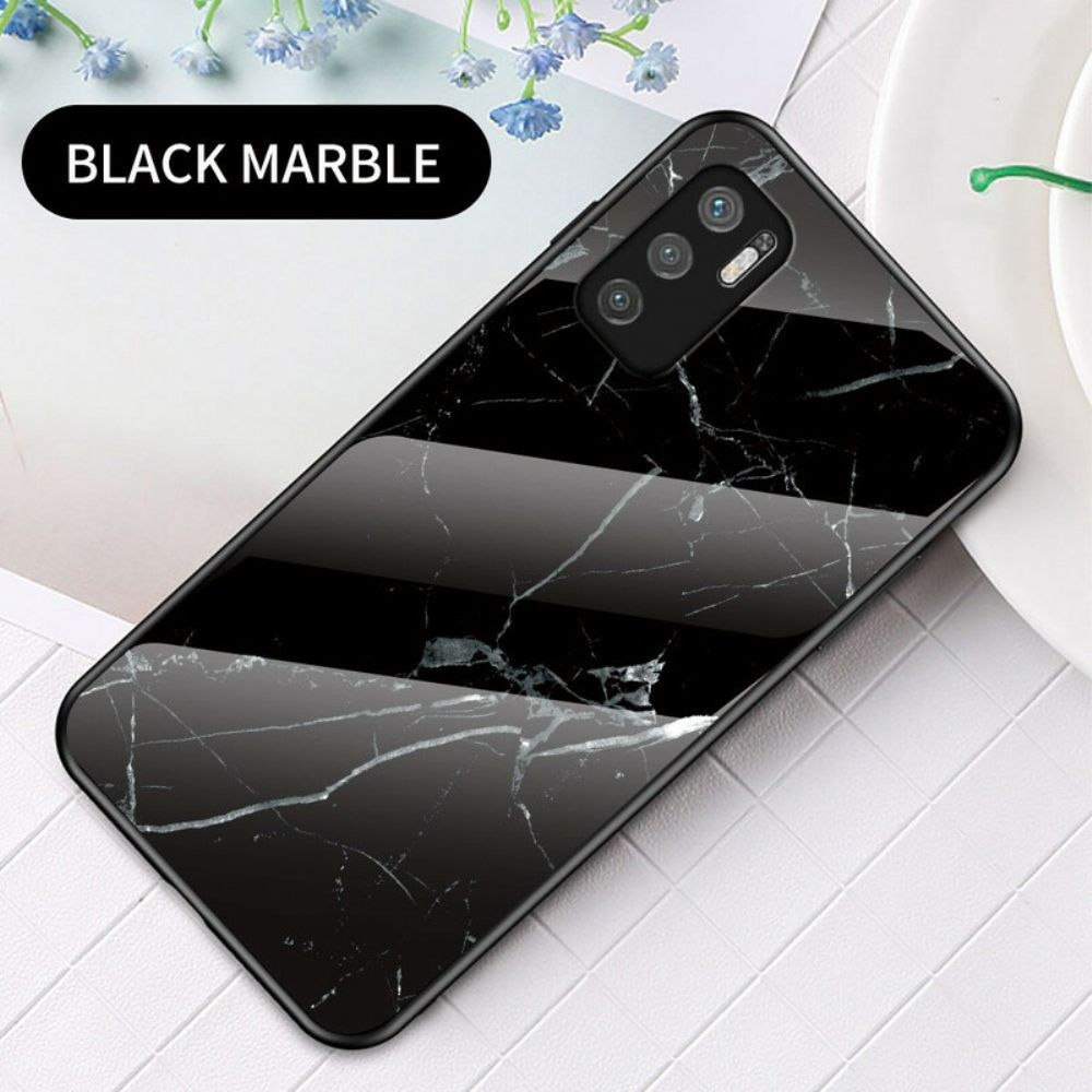 Hoesje voor Xiaomi Redmi Note 10 5G / Poco M3 Pro 5G Marmer Kleuren Gehard Glas