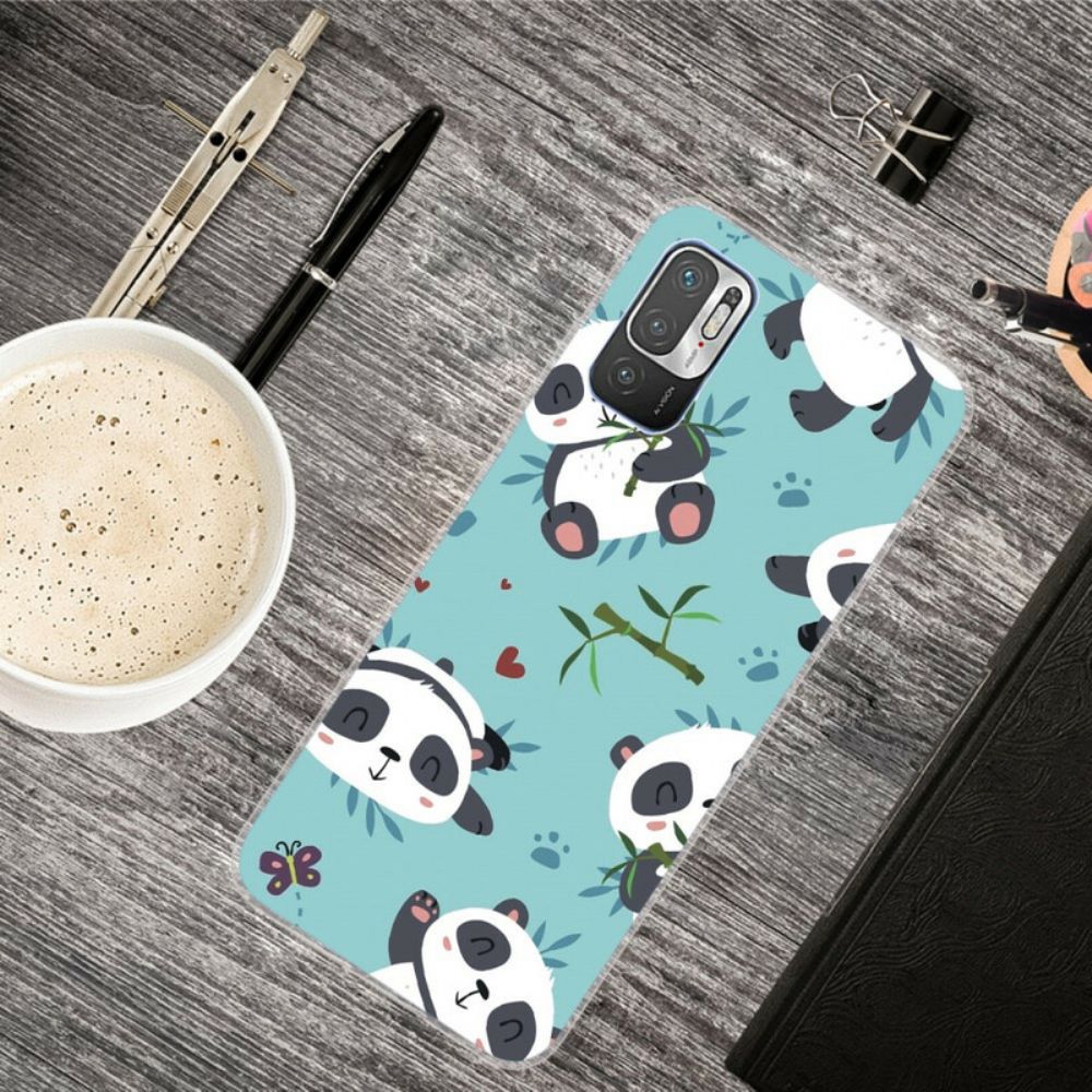 Hoesje voor Xiaomi Redmi Note 10 5G / Poco M3 Pro 5G Stapel Panda's