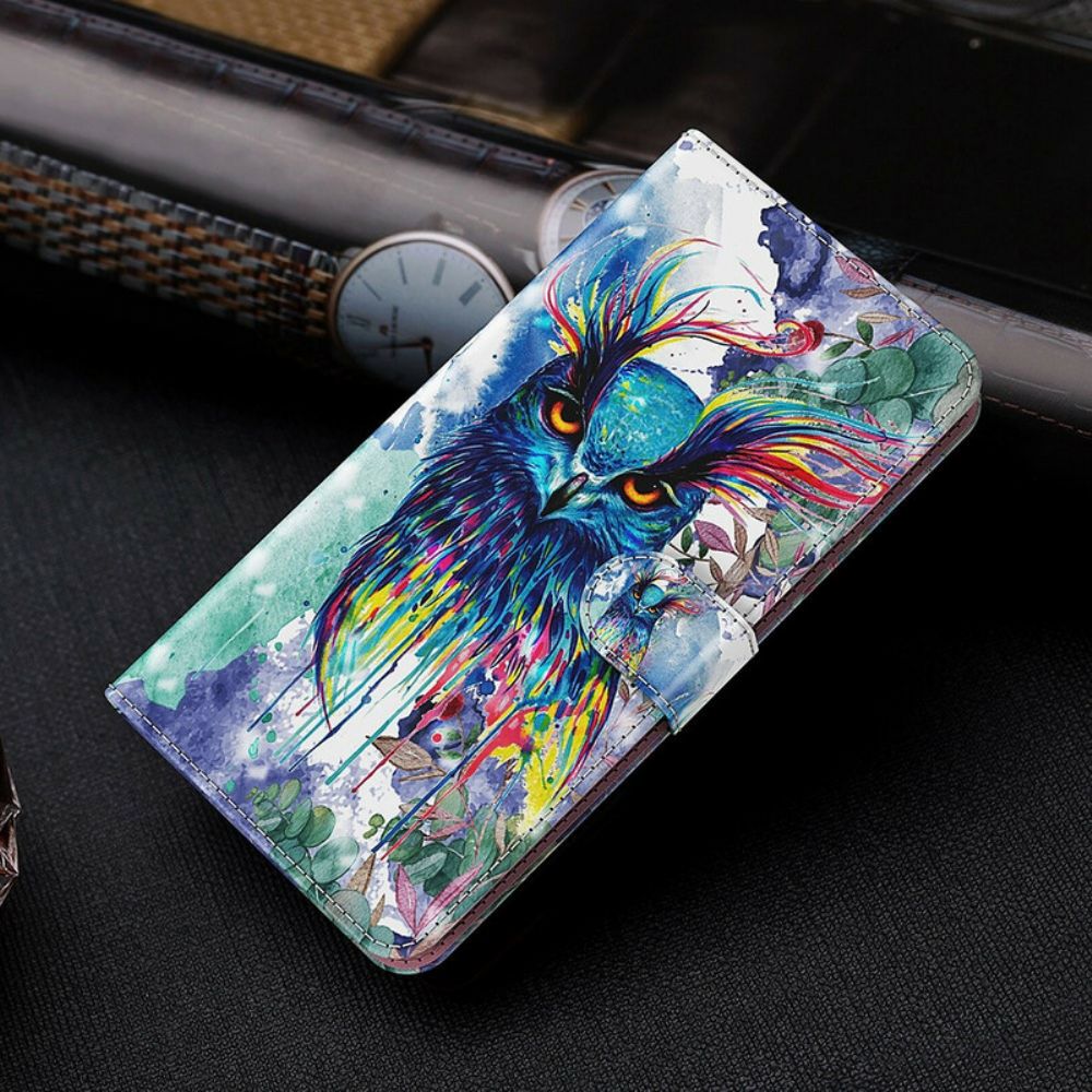 Leren Hoesje voor Xiaomi Redmi Note 10 5G / Poco M3 Pro 5G Aquarel Vogel