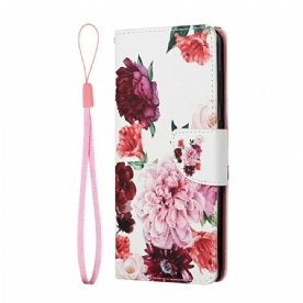 Leren Hoesje voor Xiaomi Redmi Note 10 5G / Poco M3 Pro 5G Bloemen Serie