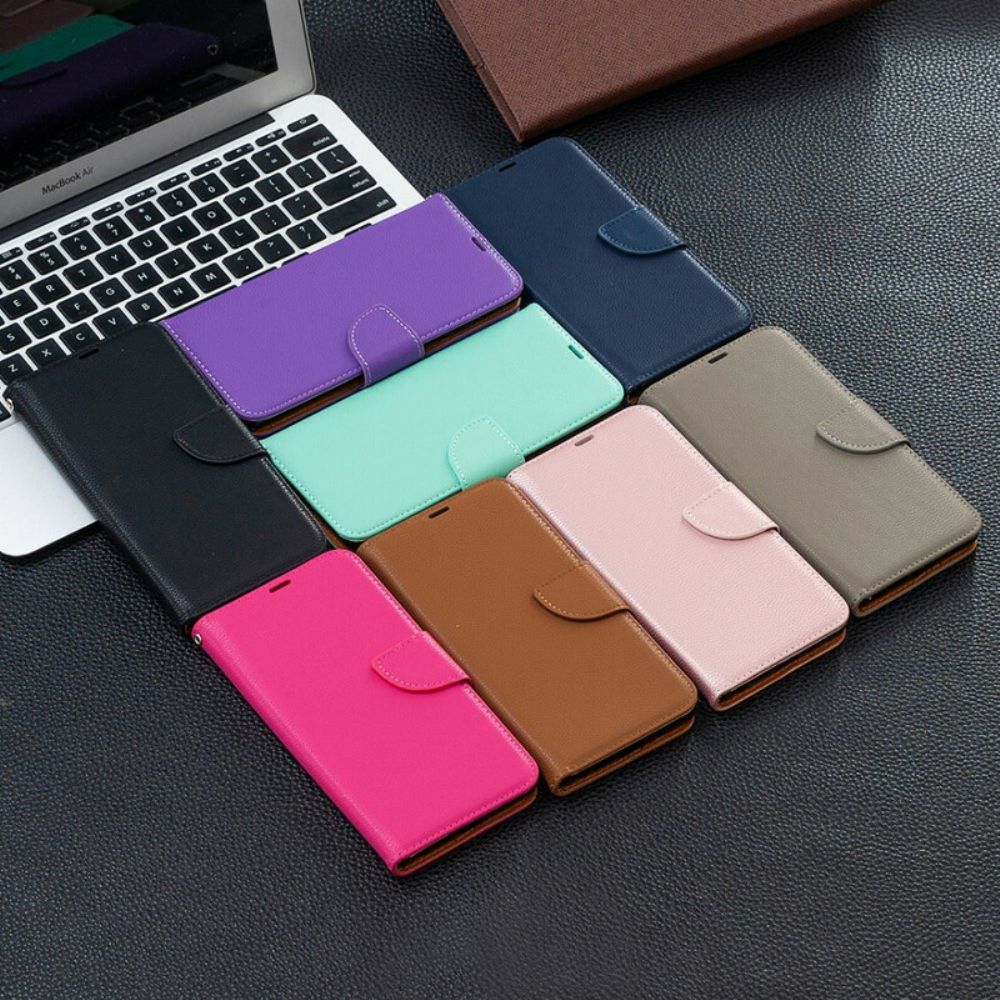 Leren Hoesje voor Xiaomi Redmi Note 10 5G / Poco M3 Pro 5G Folio-hoesje Litchi Flap Schuin