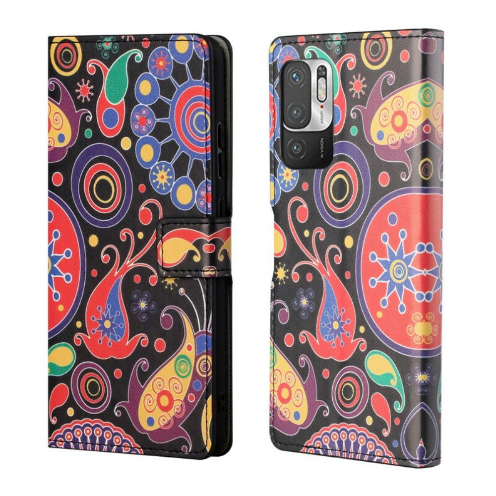 Leren Hoesje voor Xiaomi Redmi Note 10 5G / Poco M3 Pro 5G Galaxy-ontwerp