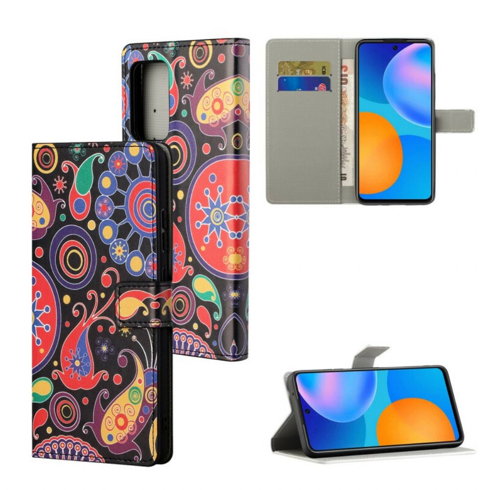 Leren Hoesje voor Xiaomi Redmi Note 10 5G / Poco M3 Pro 5G Galaxy-ontwerp