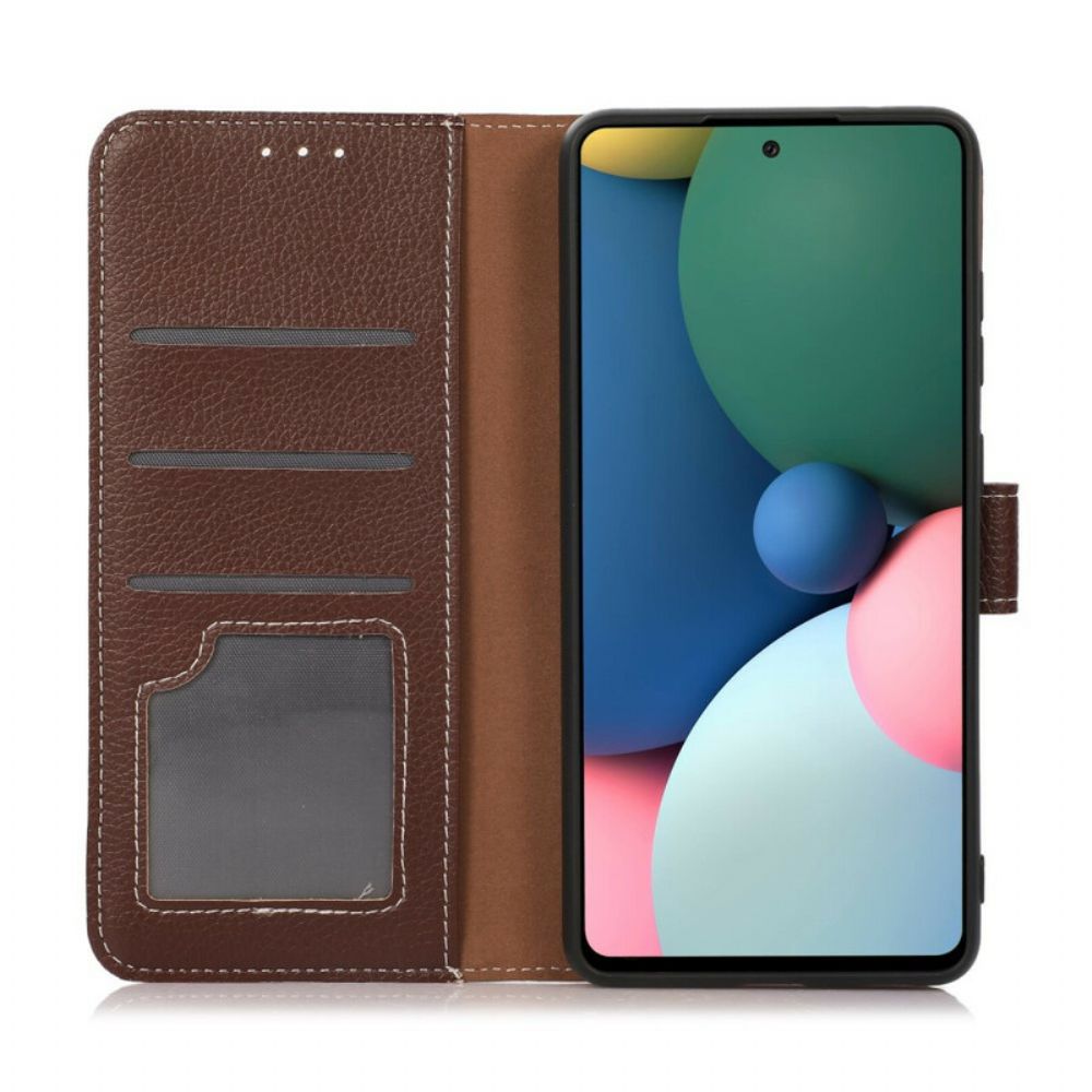 Leren Hoesje voor Xiaomi Redmi Note 10 5G / Poco M3 Pro 5G Lychee-textuur