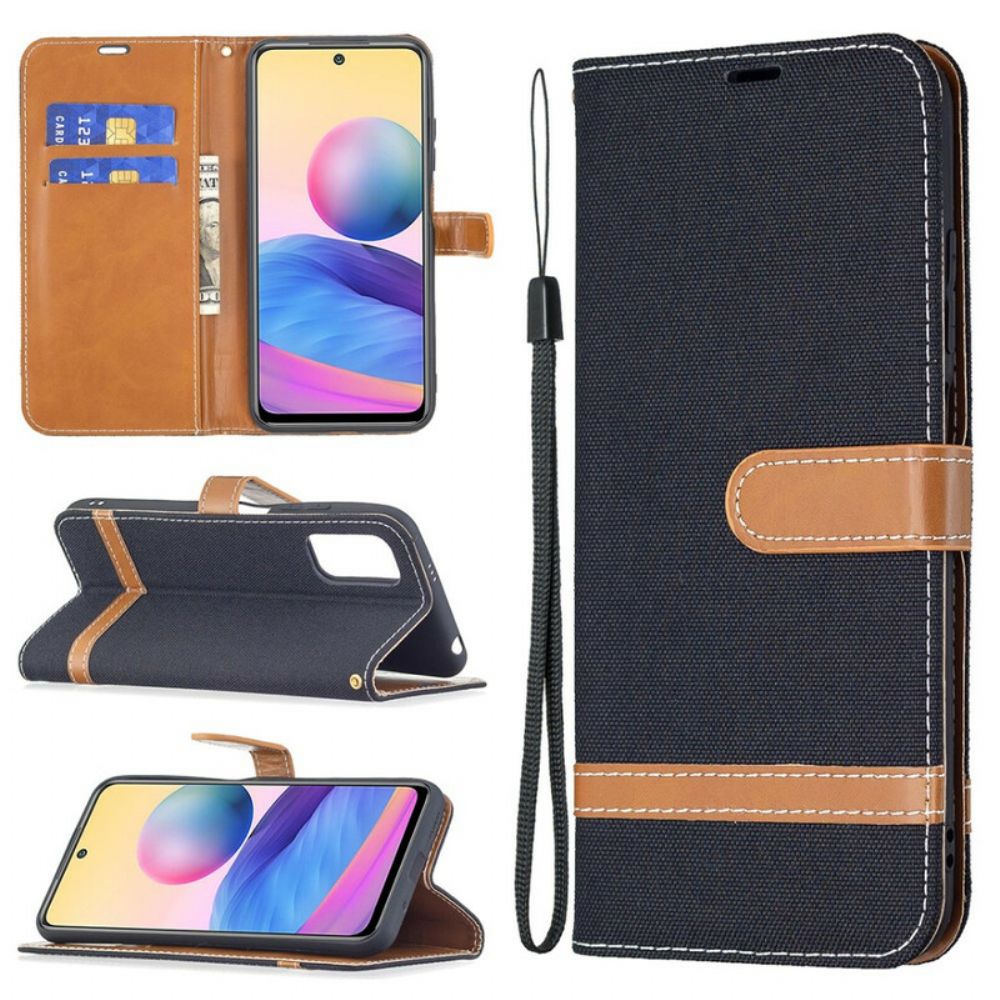 Leren Hoesje voor Xiaomi Redmi Note 10 5G / Poco M3 Pro 5G Met Ketting Banddoek