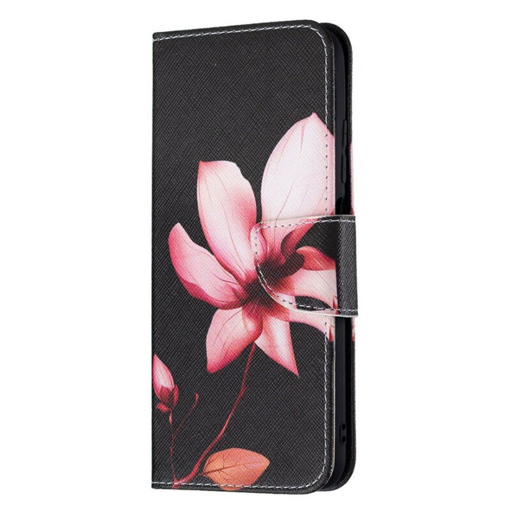 Leren Hoesje voor Xiaomi Redmi Note 10 5G / Poco M3 Pro 5G Roze Bloem