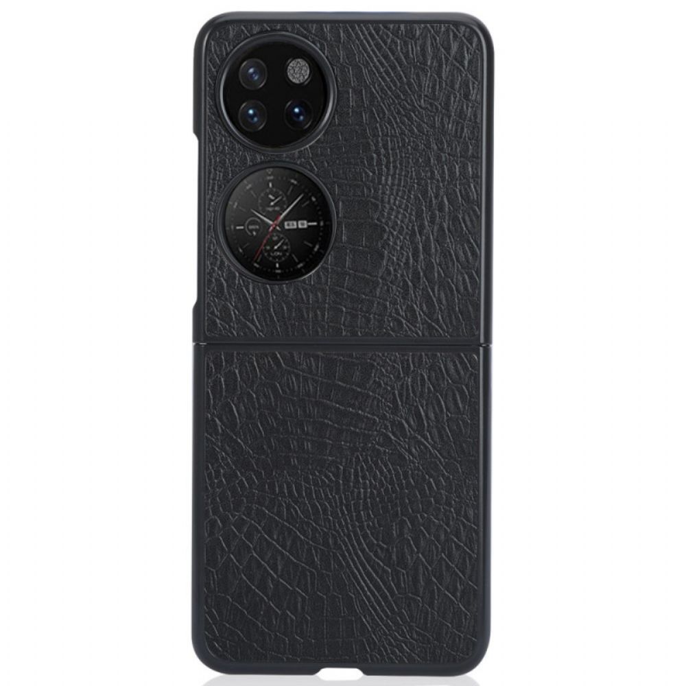 Hoesje voor Huawei P50 Pocket Krokodillenleer Textuur