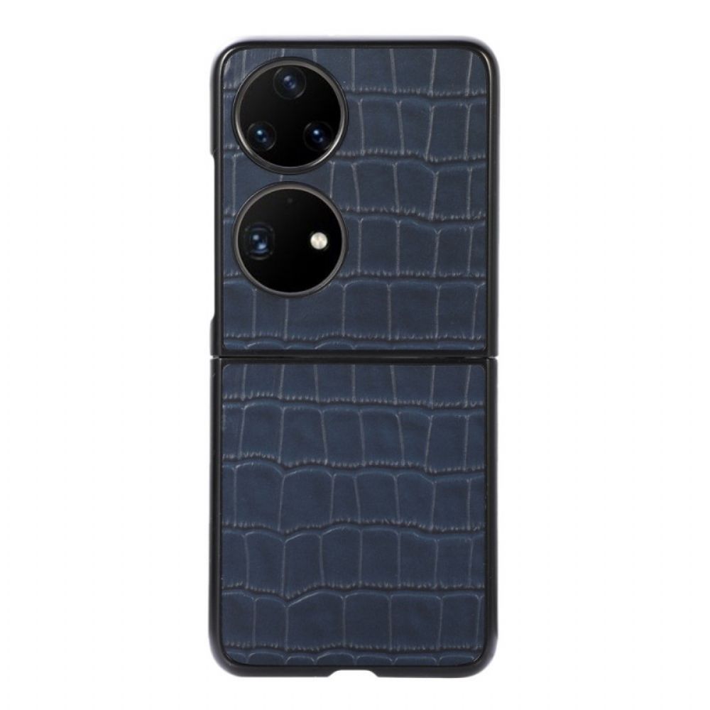 Telefoonhoesje voor Huawei P50 Pocket Echt Leer In Krokodillenstijl