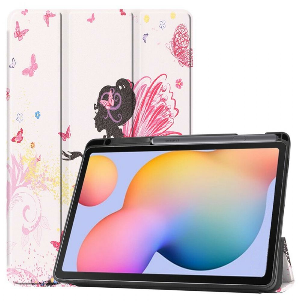 Bescherming Hoesje voor Samsung Galaxy Tab S6 Lite Bloemen Fee Potlood Houder