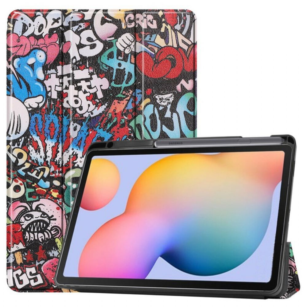 Bescherming Hoesje voor Samsung Galaxy Tab S6 Lite Graffiti Potlood Houder