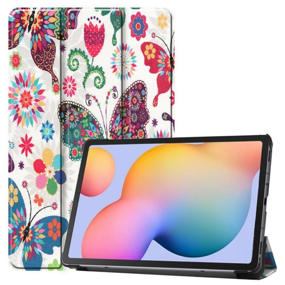 Bescherming Hoesje voor Samsung Galaxy Tab S6 Lite Retro Vlinders En Bloemen