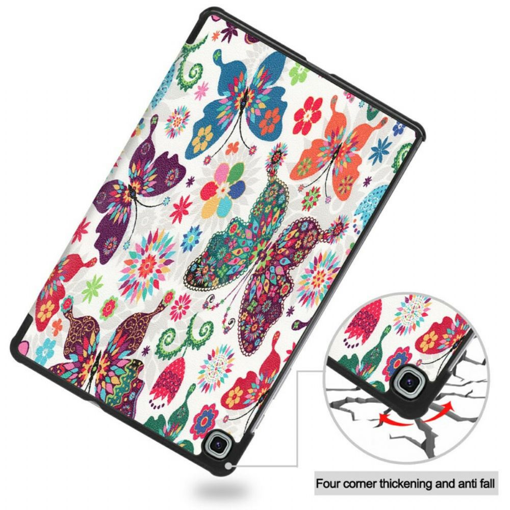 Bescherming Hoesje voor Samsung Galaxy Tab S6 Lite Retro Vlinders En Bloemen