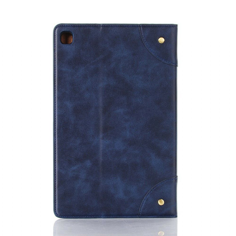 Cover voor Samsung Galaxy Tab S6 Lite Kunstleer Vintage Klinknagels