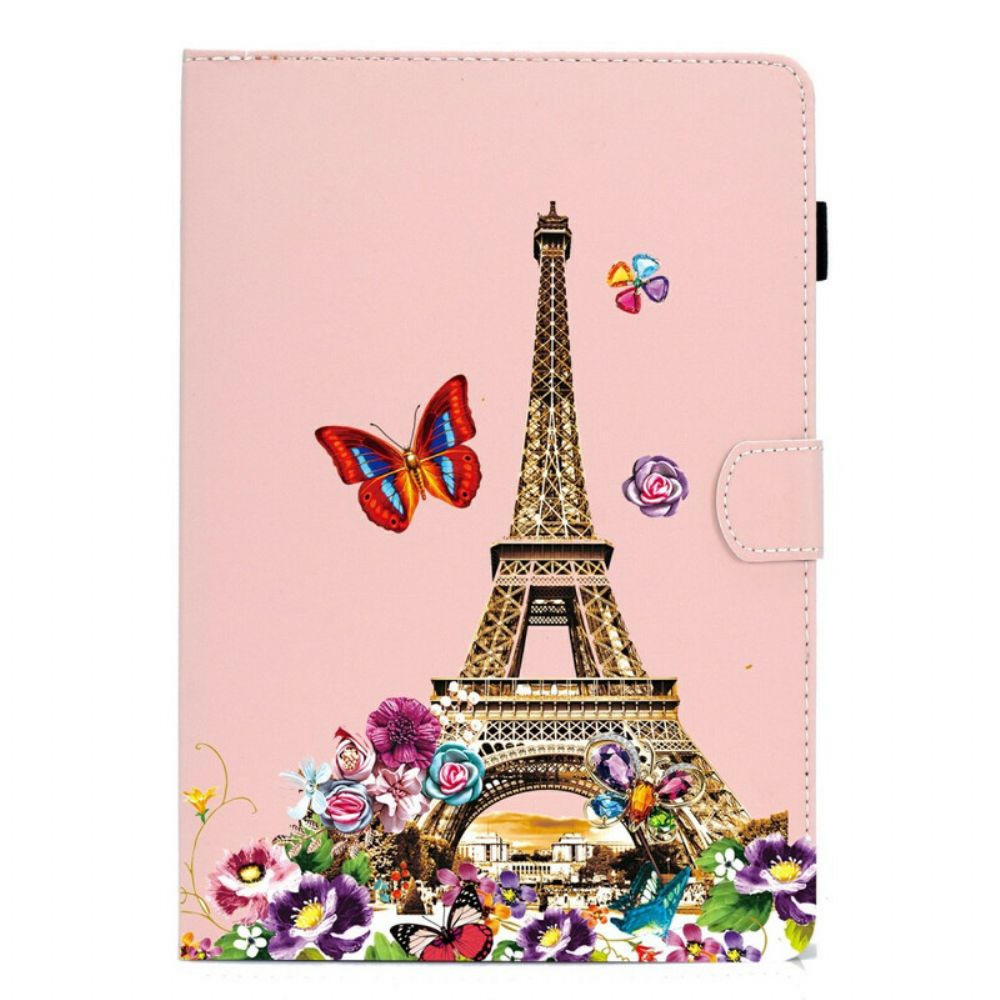 Flip Case voor Samsung Galaxy Tab S6 Lite Eiffeltoren In De Zomer