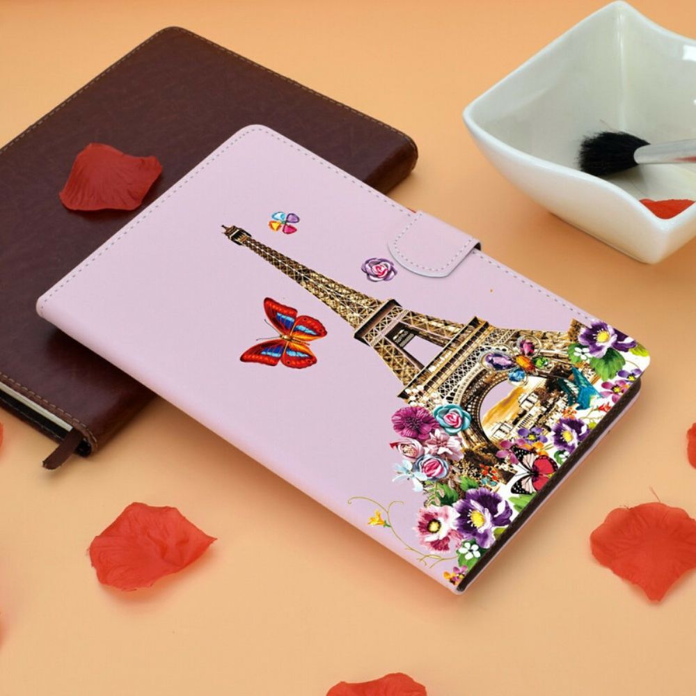 Flip Case voor Samsung Galaxy Tab S6 Lite Eiffeltoren In De Zomer