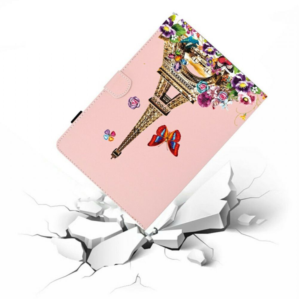 Flip Case voor Samsung Galaxy Tab S6 Lite Eiffeltoren In De Zomer