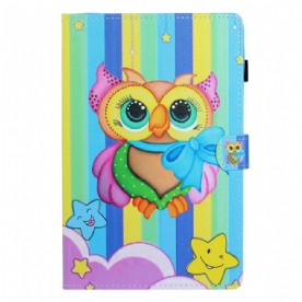 Flip Case voor Samsung Galaxy Tab S6 Lite Grappige Vogel