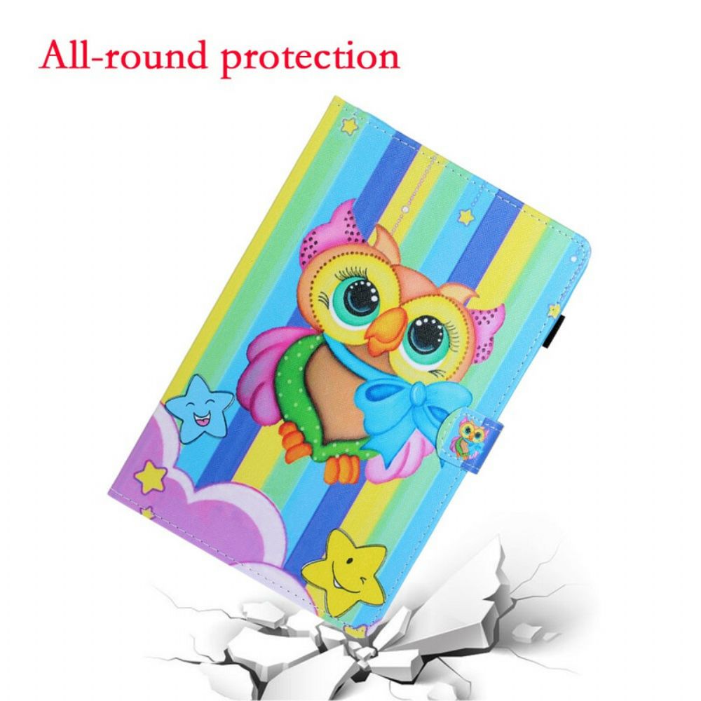 Flip Case voor Samsung Galaxy Tab S6 Lite Grappige Vogel