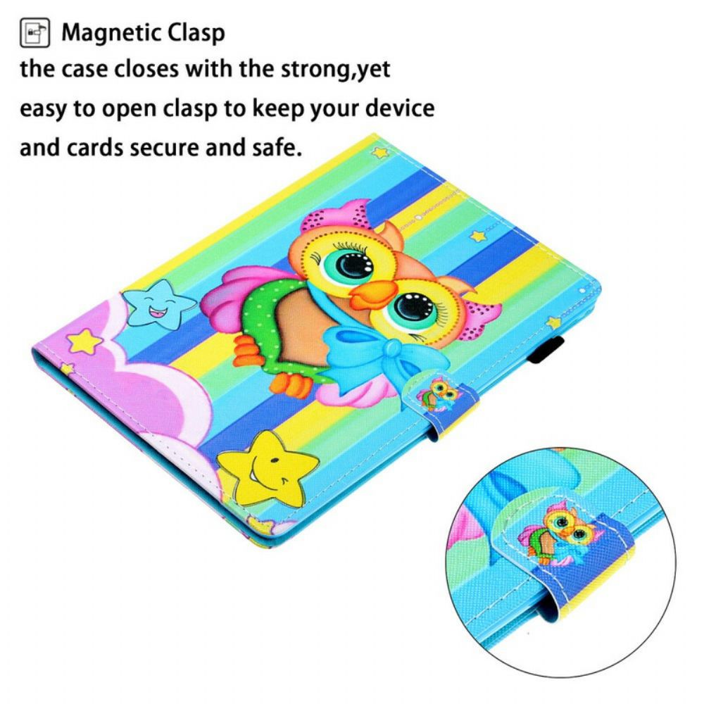 Flip Case voor Samsung Galaxy Tab S6 Lite Grappige Vogel