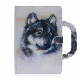 Flip Case voor Samsung Galaxy Tab S6 Lite Wolf Met Handvat