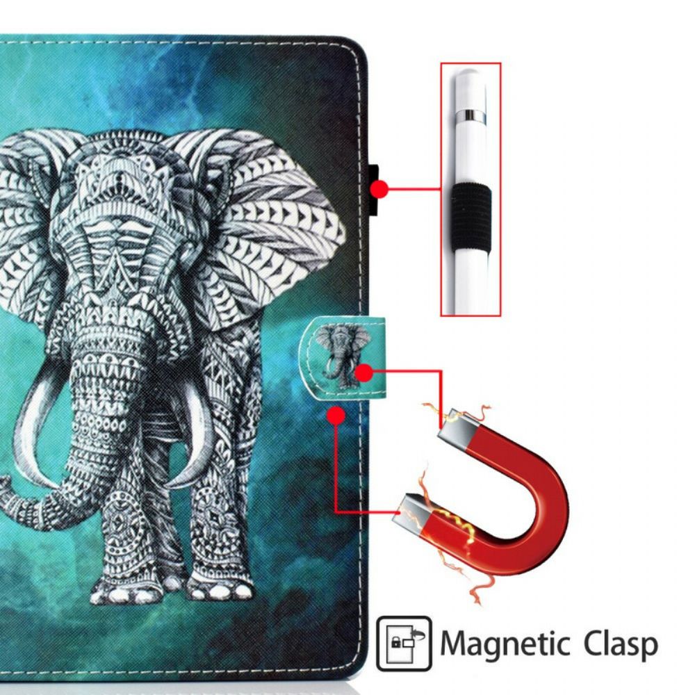 Folio-hoesje voor Samsung Galaxy Tab S6 Lite Tribale Olifant