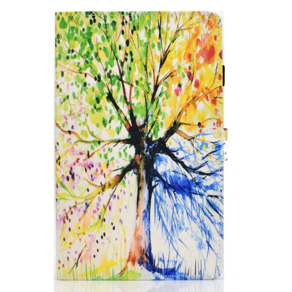 Leren Hoesje voor Samsung Galaxy Tab S6 Lite Aquarel Boom