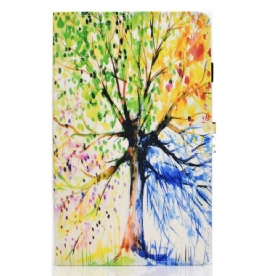 Leren Hoesje voor Samsung Galaxy Tab S6 Lite Aquarel Boom