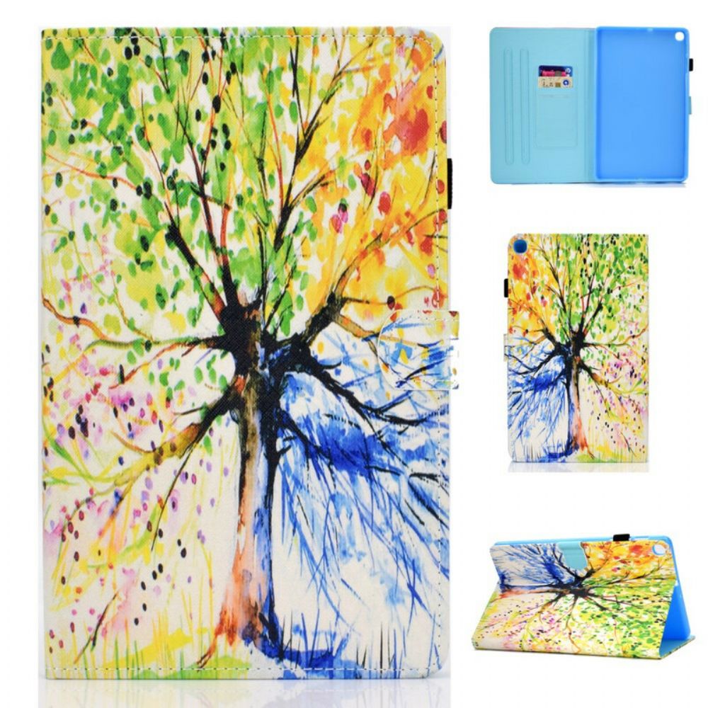 Leren Hoesje voor Samsung Galaxy Tab S6 Lite Aquarel Boom