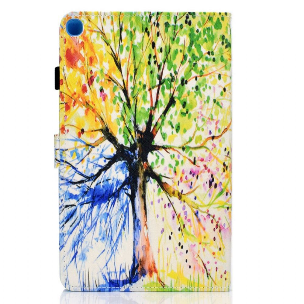 Leren Hoesje voor Samsung Galaxy Tab S6 Lite Aquarel Boom