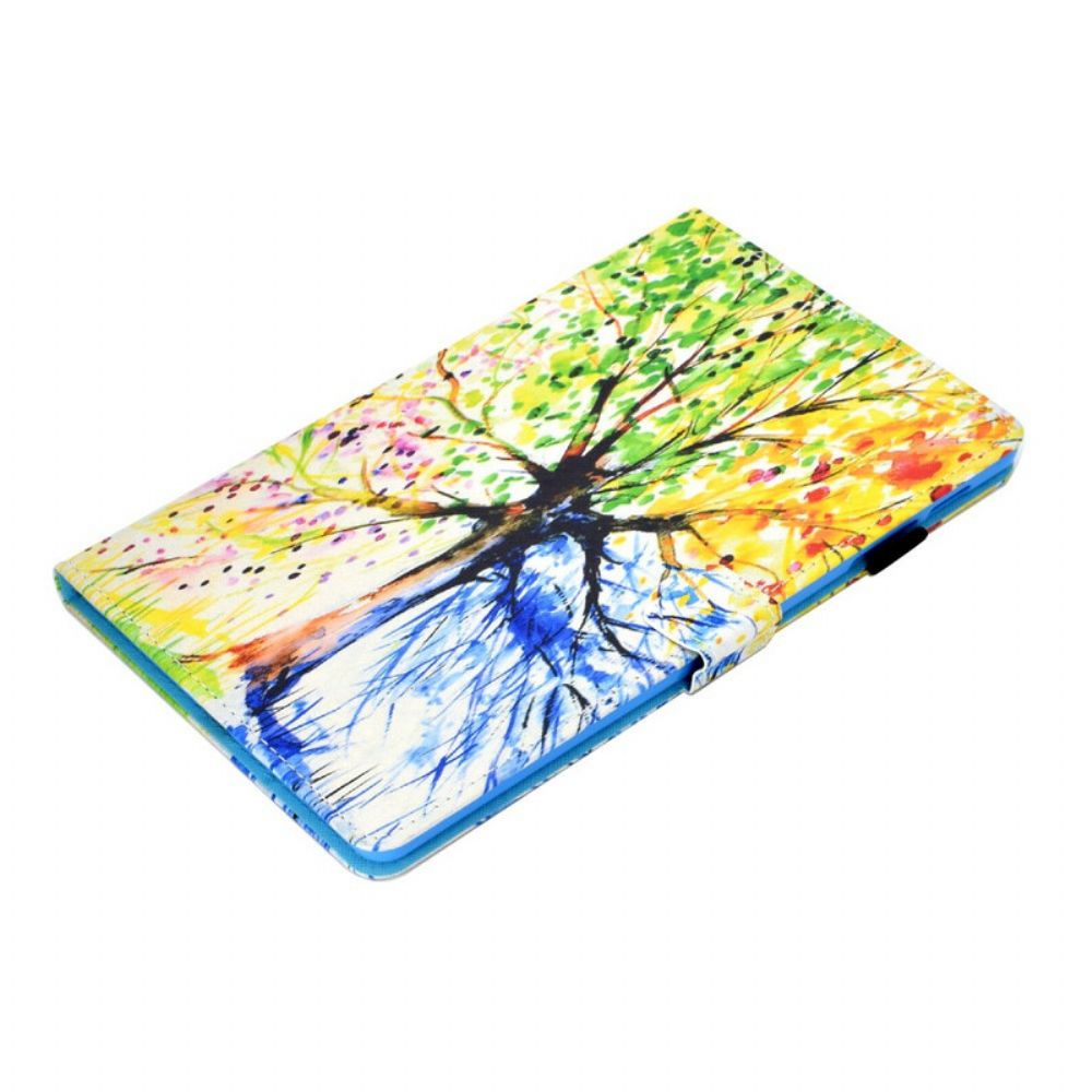 Leren Hoesje voor Samsung Galaxy Tab S6 Lite Aquarel Boom