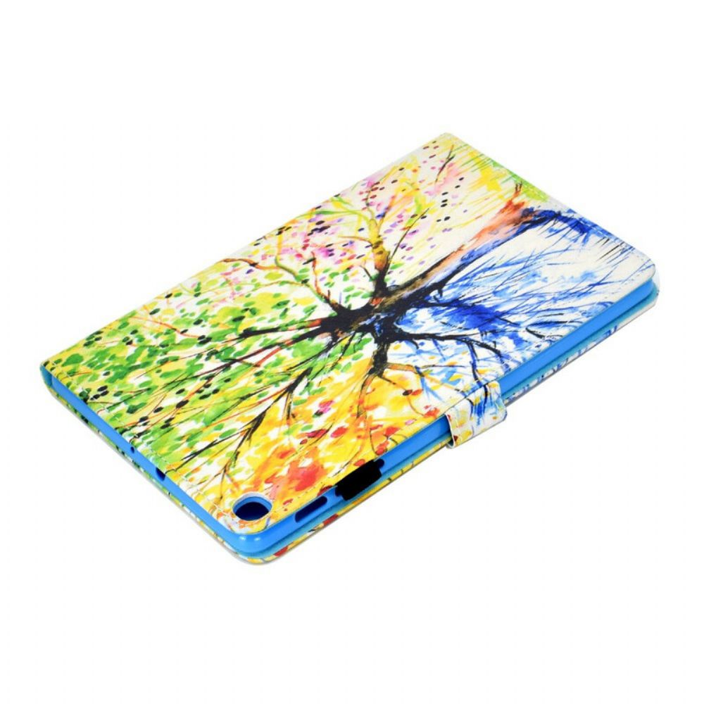 Leren Hoesje voor Samsung Galaxy Tab S6 Lite Aquarel Boom