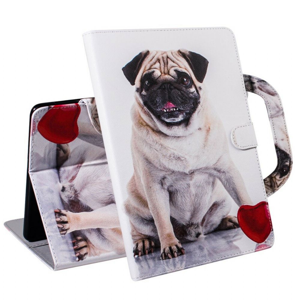 Leren Hoesje voor Samsung Galaxy Tab S6 Lite Hond Met Handvat