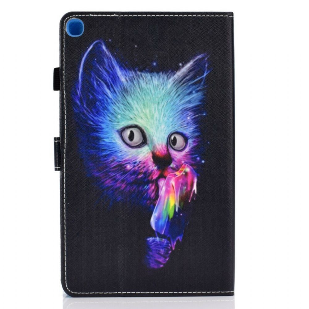 Leren Hoesje voor Samsung Galaxy Tab S6 Lite Psycho Kat