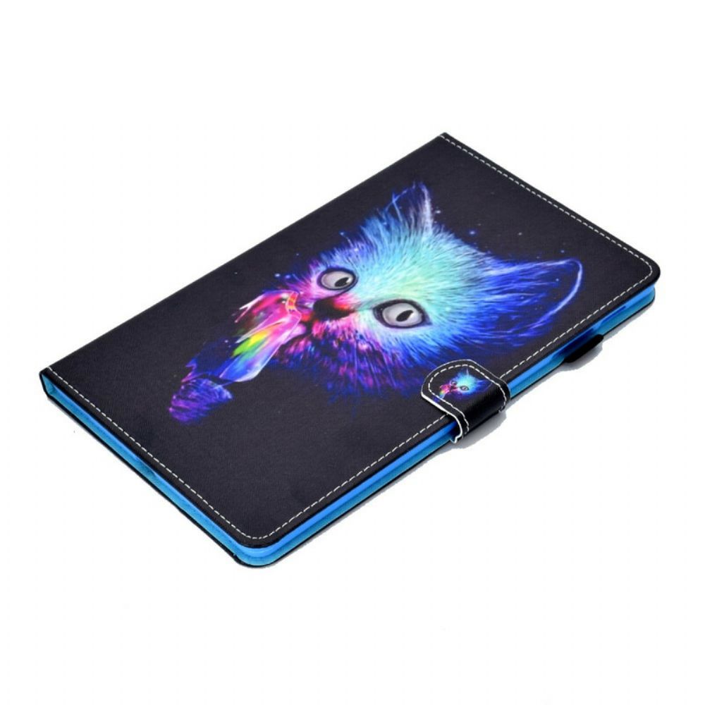 Leren Hoesje voor Samsung Galaxy Tab S6 Lite Psycho Kat