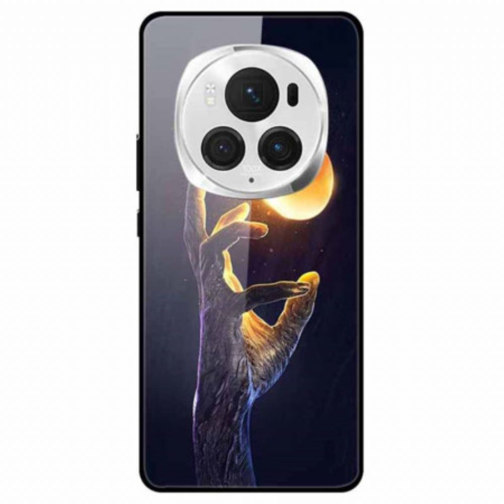 Case Hoesje Honor Magic 6 Pro Telefoonhoesje Goudkleurig Fruit Gehard Glas