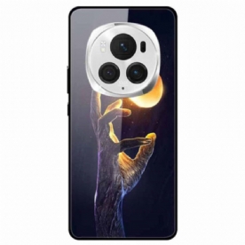 Case Hoesje Honor Magic 6 Pro Telefoonhoesje Goudkleurig Fruit Gehard Glas