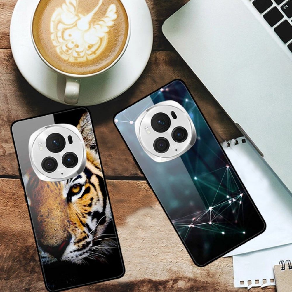 Case Hoesje Honor Magic 6 Pro Telefoonhoesje Planeten Van Gehard Glas