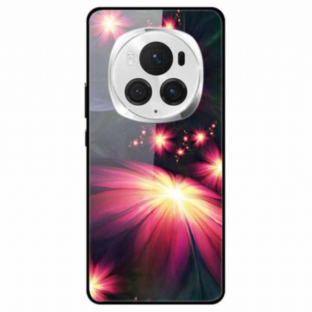 Cover Hoesje Honor Magic 6 Pro Telefoonhoesje Gehard Glas Prachtige Bloemen