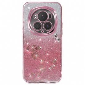 Hoesje Honor Magic 6 Pro Bloemen En Strasssteentjes Kadem