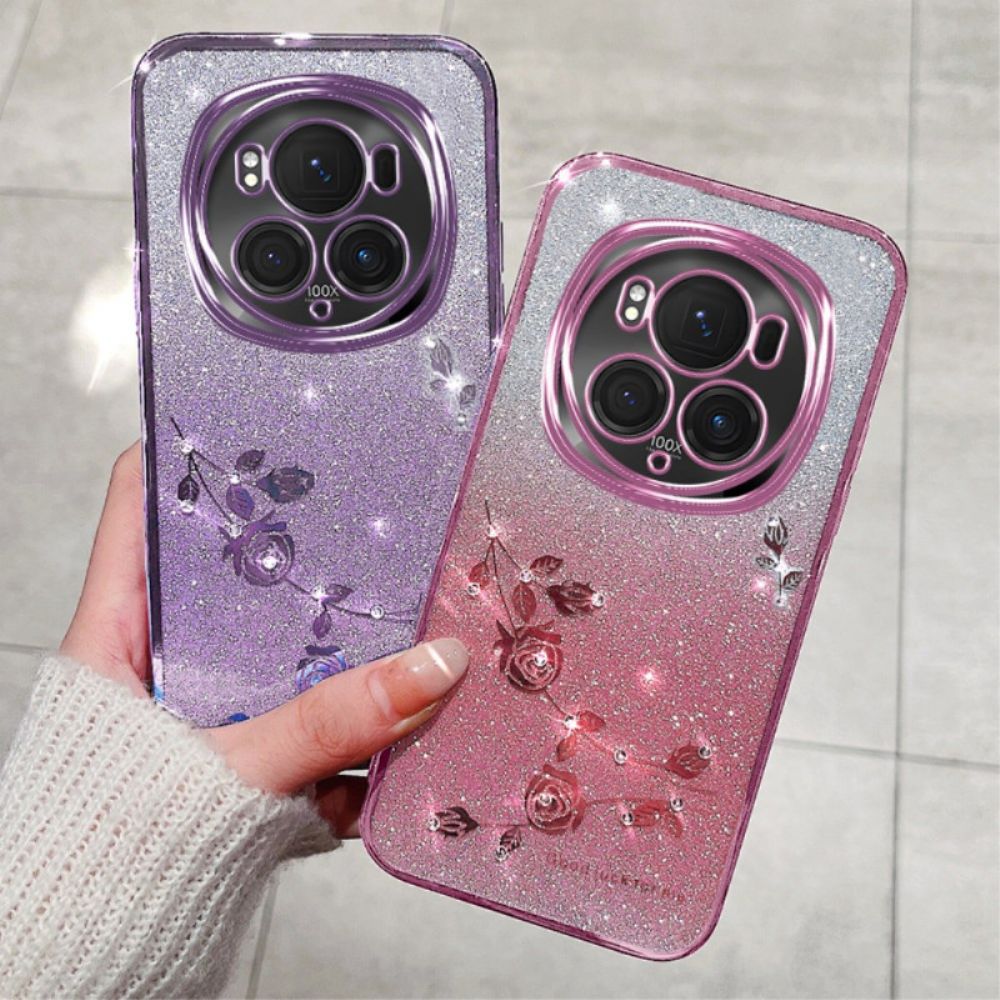 Hoesje Honor Magic 6 Pro Bloemen En Strasssteentjes Kadem