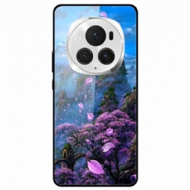 Hoesje Honor Magic 6 Pro Flower Mountain Gehard Glas Bescherming Hoesje