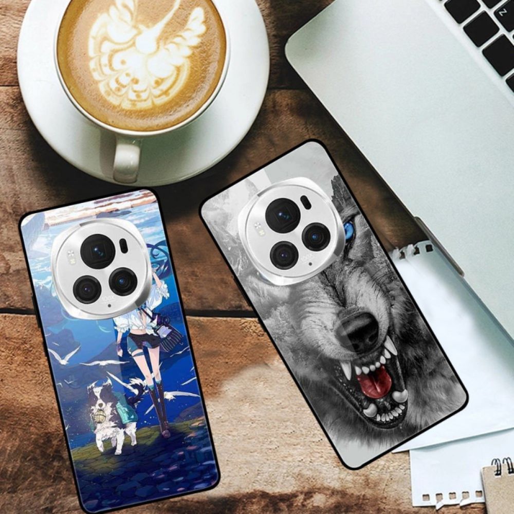 Hoesje Honor Magic 6 Pro Knuffelig Gehard Glas Bescherming Hoesje