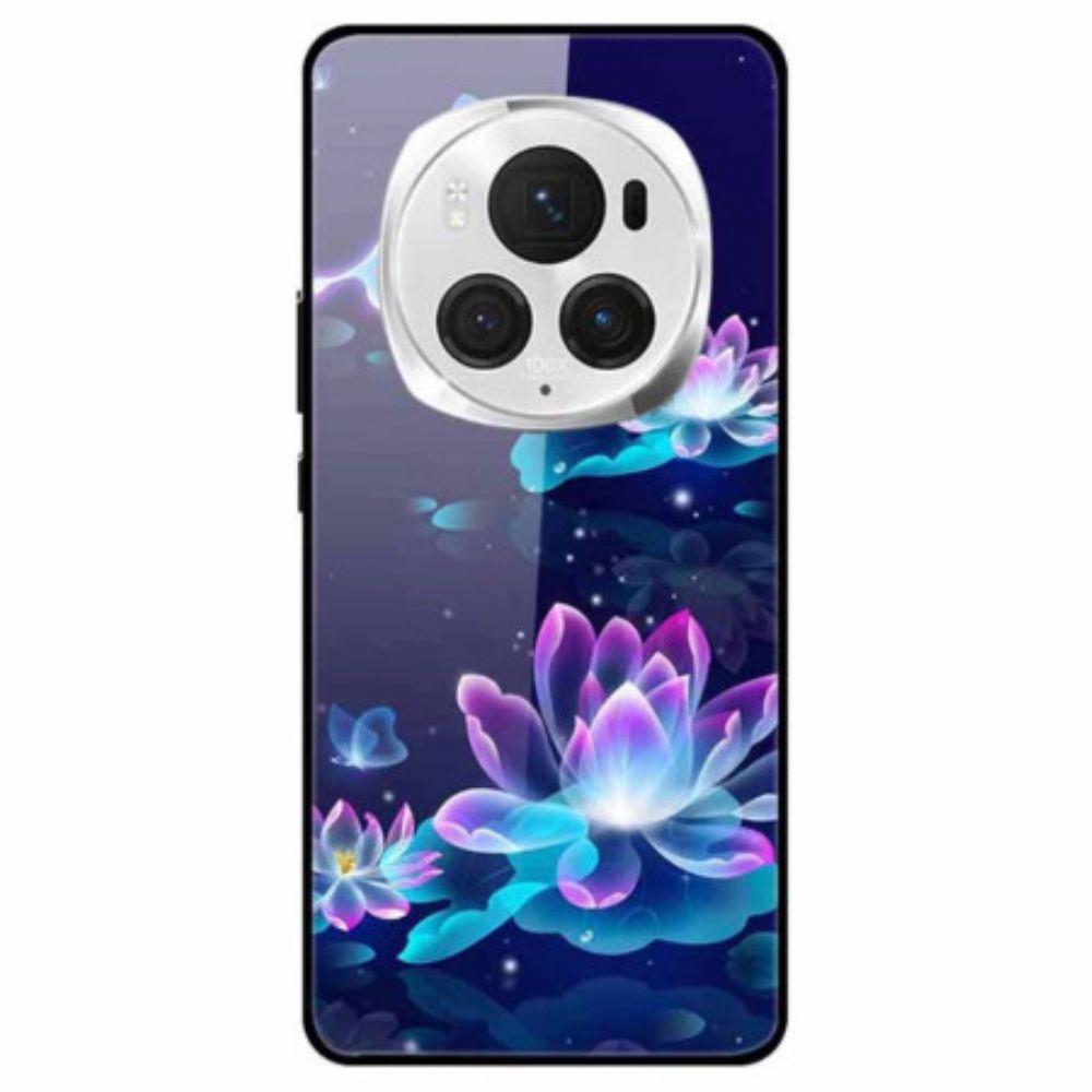 Hoesje Honor Magic 6 Pro Lichtgevend Lotusgehard Glas Bescherming Hoesje