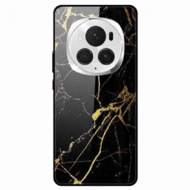 Hoesje Honor Magic 6 Pro Marmerpatroon Van Gehard Glas