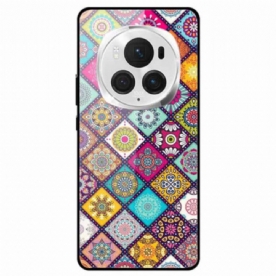 Hoesje Honor Magic 6 Pro Patchwork Gehard Glas Bescherming Hoesje