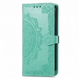 Leren Hoesje Honor Magic 6 Pro Barok Mandala Met Riempje Bescherming Hoesje