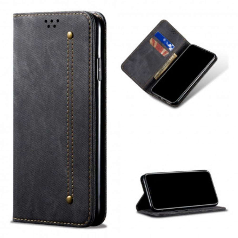 Bescherming Hoesje voor Samsung Galaxy S21 Ultra 5G Folio-hoesje Denim Stof