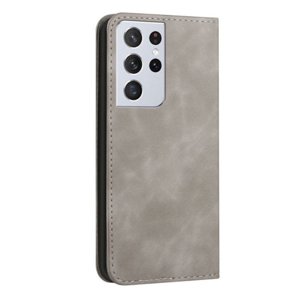 Bescherming Hoesje voor Samsung Galaxy S21 Ultra 5G Folio-hoesje S-design Lederen Stijl